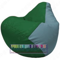 Бескаркасное кресло мешок Груша Г2.3-0136 (зелёный, голубой)
